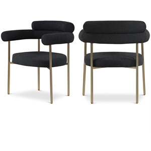 Bowery Hill Modern / Contemporary Rich Black Dining Chair (Set of 2)