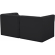Bowery Hill Contemporary Deep Button Tufted Soft Black Velvet Modular Sofa