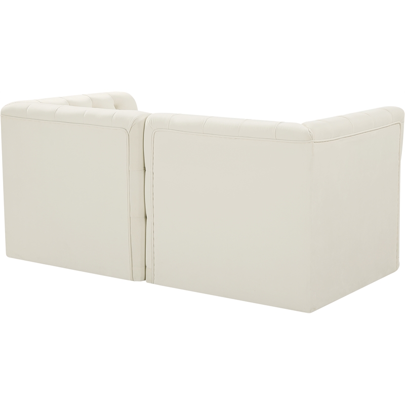 Bowery Hill Contemporary Deep Button Tufted Soft Cream Velvet Modular Sofa