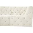 Bowery Hill Contemporary Deep Button Tufted Soft Cream Velvet Modular Sofa