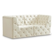 Bowery Hill Contemporary Deep Button Tufted Soft Cream Velvet Modular Sofa