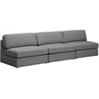 Bowery Hill Upholstered Grey Durable Linen Textured Fabric Modular Sofa