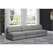 Bowery Hill Upholstered Grey Durable Linen Textured Fabric Modular Sofa