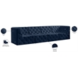 Bowery Hill Contemporary Deep Button Tufted Soft Navy Velvet Modular Sofa