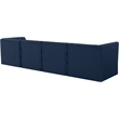 Bowery Hill Contemporary Deep Button Tufted Soft Navy Velvet Modular Sofa