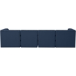 Bowery Hill Contemporary Deep Button Tufted Soft Navy Velvet Modular Sofa