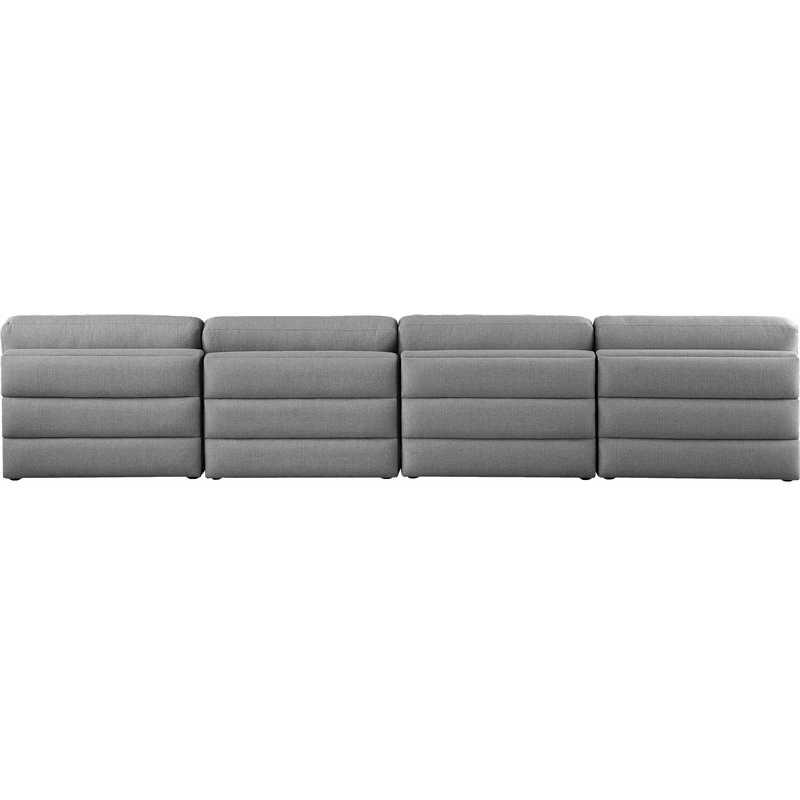 Bowery Hill Upholstered Grey Durable Linen Textured Fabric Modular Sofa