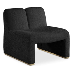 Bowery Hill Contemporary Rich Black Boucle Fabric Accent Chair