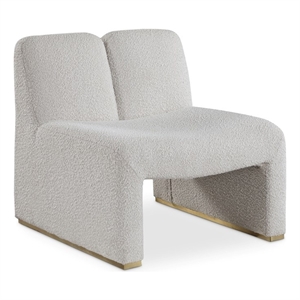 Bowery Hill Contemporary Rich Cream Boucle Fabric Accent Chair
