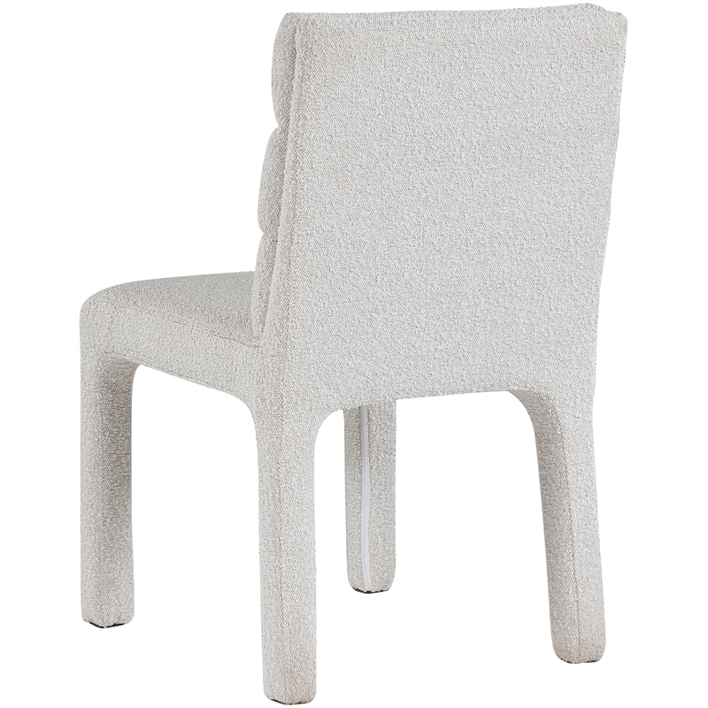 Bowery Hill Contemporary Rich Cream Boucle Fabric Dining Chair