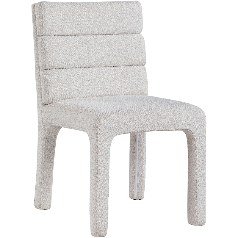 Bowery Hill Contemporary Rich Cream Boucle Fabric Dining Chair