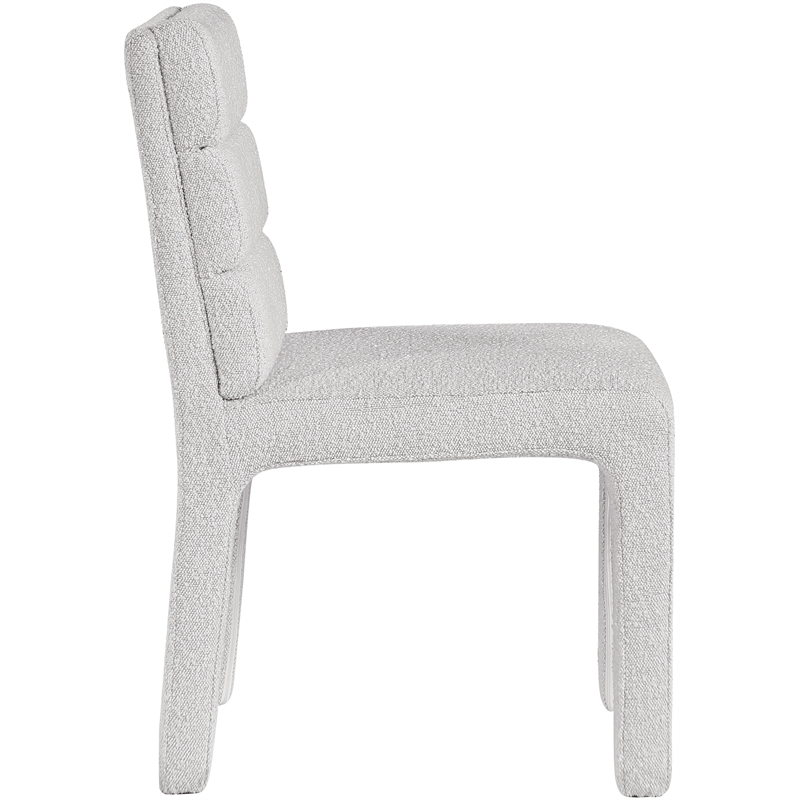 Bowery Hill Contemporary Rich Cream Boucle Fabric Dining Chair