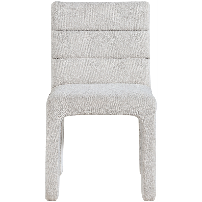 Bowery Hill Contemporary Rich Cream Boucle Fabric Dining Chair
