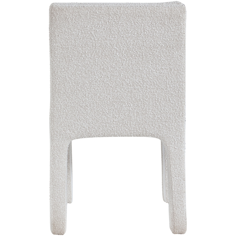 Bowery Hill Contemporary Rich Cream Boucle Fabric Dining Chair
