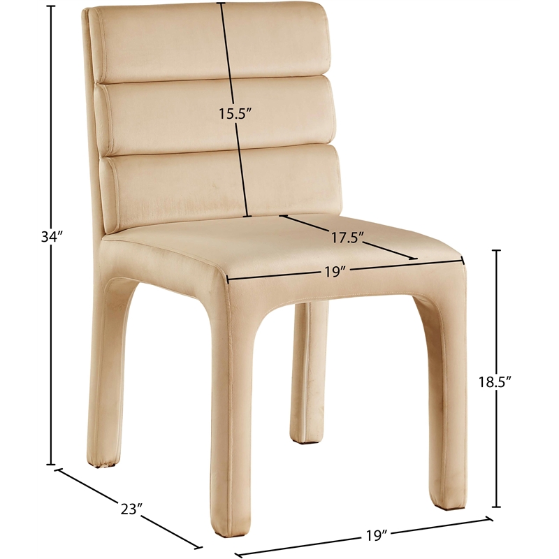 Bowery Hill Contemporary Camel Velvet Dining Chair (Set of 2)