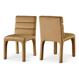 Bowery Hill Contemporary Saddle Velvet Dining Chair (Set of 2)