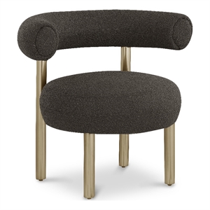 Bowery Hill Contemporary Rich Brown Boucle Fabric Accent Chair