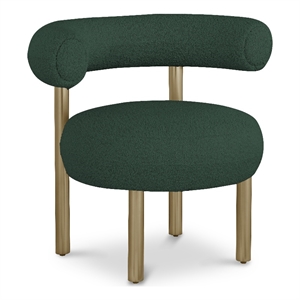 Bowery Hill Contemporary Rich Green Boucle Fabric Accent Chair