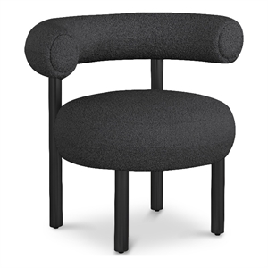 Bowery Hill Contemporary Rich Black Boucle Fabric Accent Chair