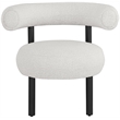Bowery Hill Contemporary Rich Cream Boucle Fabric Accent Chair