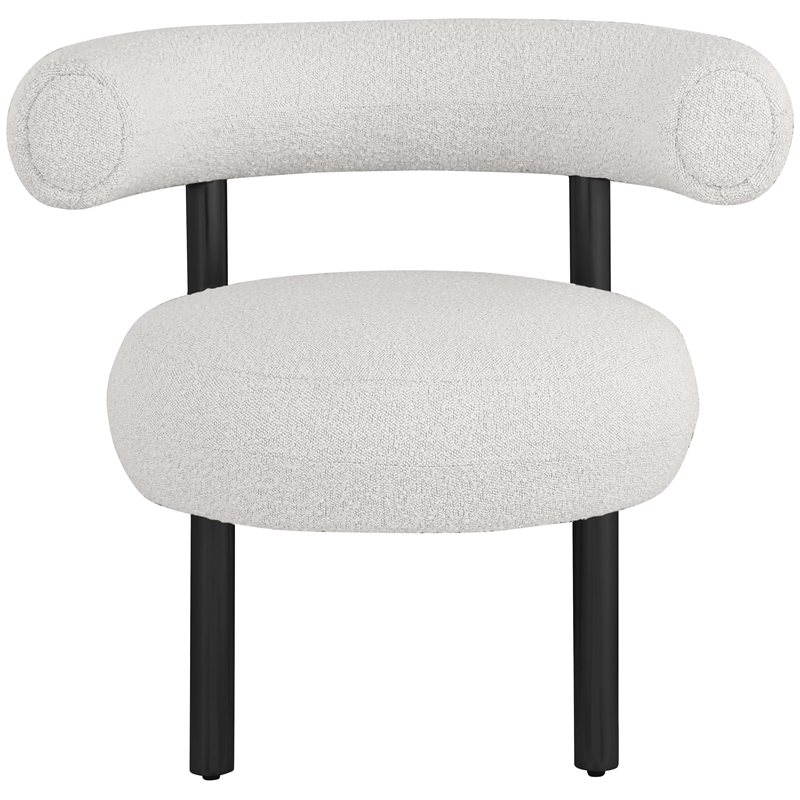 Bowery Hill Contemporary Rich Cream Boucle Fabric Accent Chair