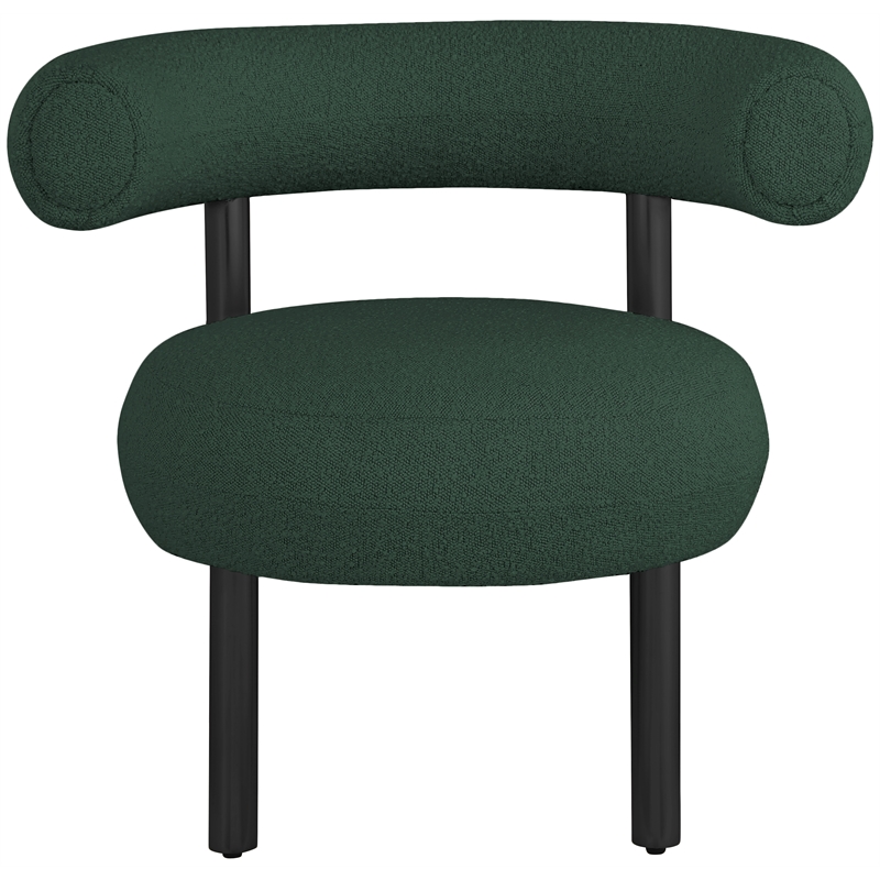 Bowery Hill Contemporary Rich Green Boucle Fabric Accent Chair