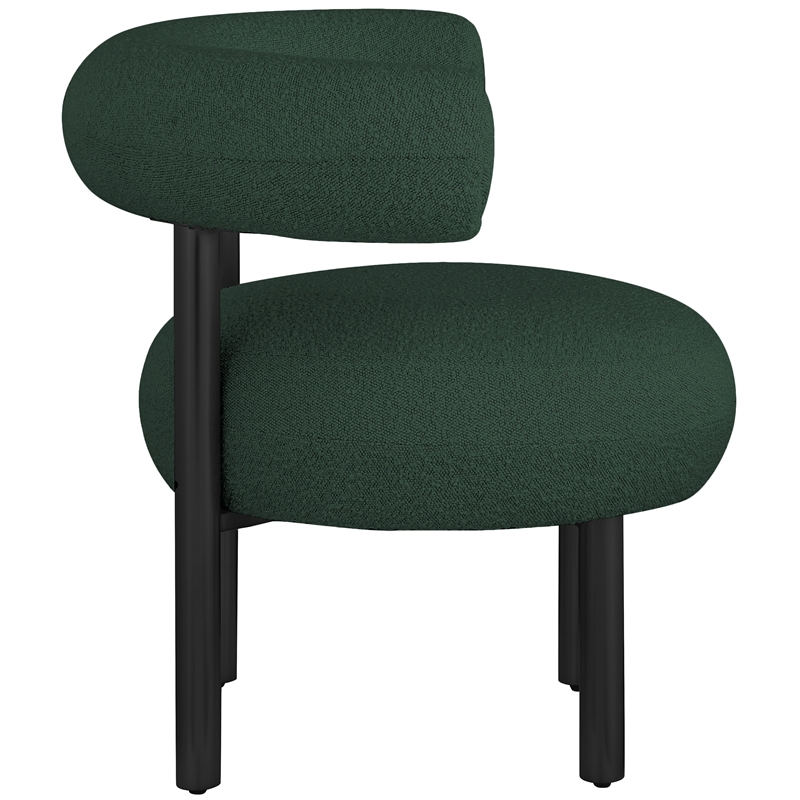 Bowery Hill Contemporary Rich Green Boucle Fabric Accent Chair