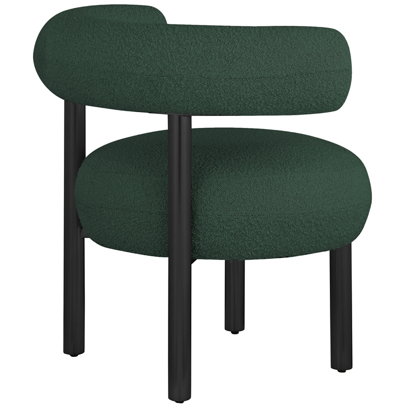 Bowery Hill Contemporary Rich Green Boucle Fabric Accent Chair