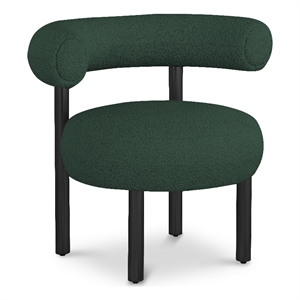 Bowery Hill Contemporary Rich Green Boucle Fabric Accent Chair
