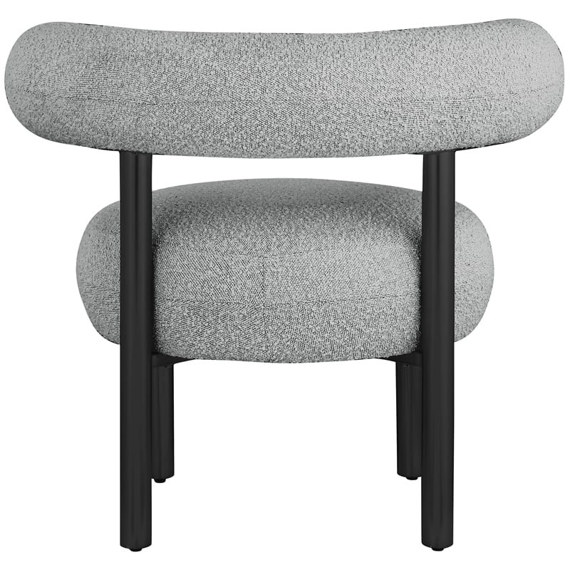 Bowery Hill Contemporary Rich Grey Boucle Fabric Accent Chair