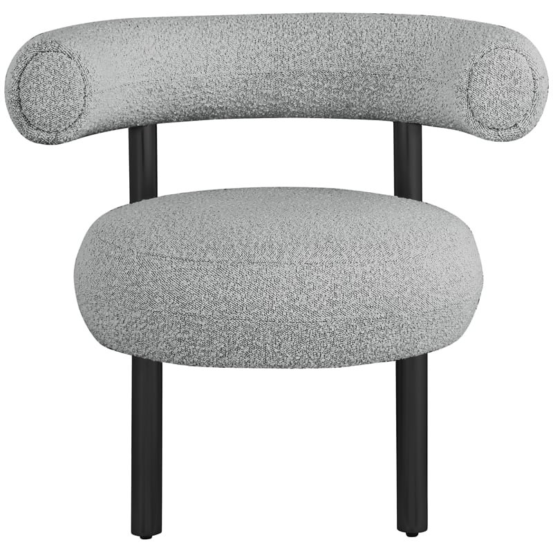 Bowery Hill Contemporary Rich Grey Boucle Fabric Accent Chair