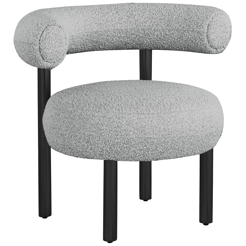 Bowery Hill Contemporary Rich Grey Boucle Fabric Accent Chair
