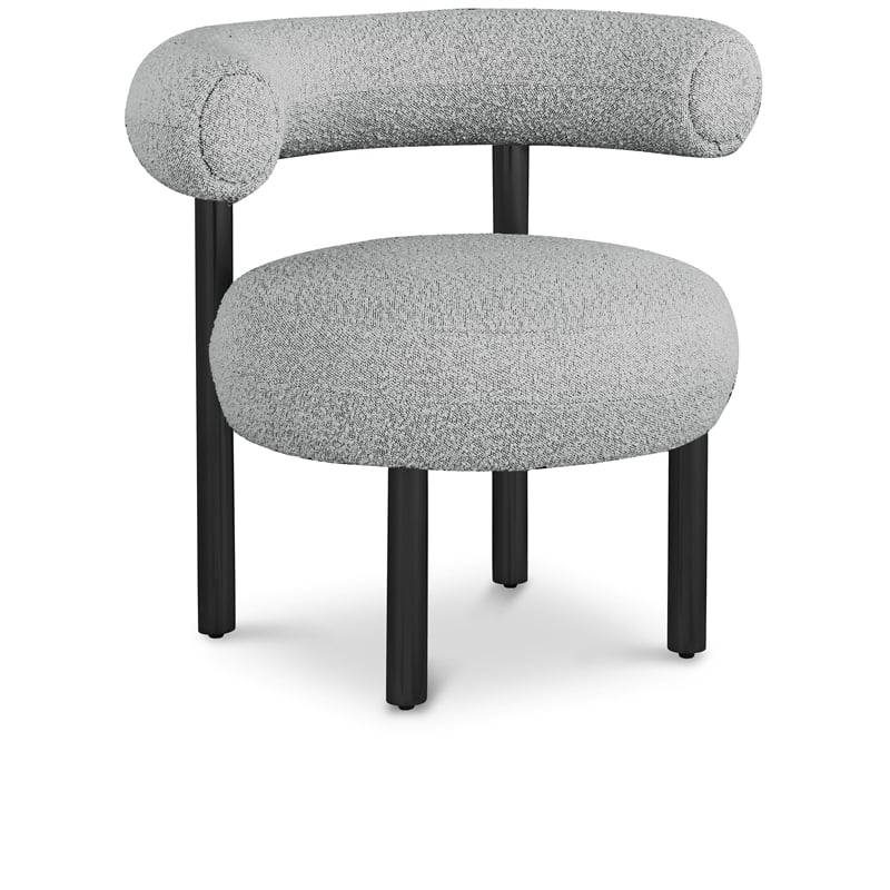 Bowery Hill Contemporary Rich Grey Boucle Fabric Accent Chair