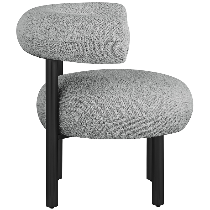 Bowery Hill Contemporary Rich Grey Boucle Fabric Accent Chair