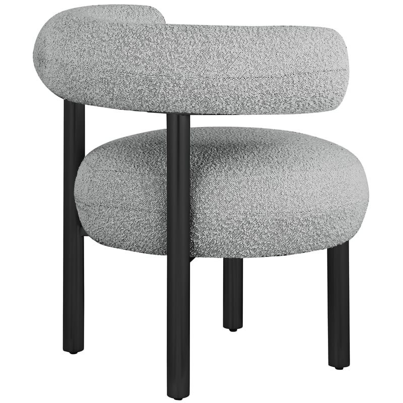 Bowery Hill Contemporary Rich Grey Boucle Fabric Accent Chair