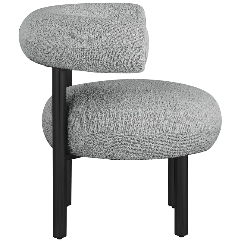 Bowery Hill Contemporary Rich Grey Boucle Fabric Accent Chair