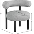 Bowery Hill Contemporary Rich Grey Boucle Fabric Accent Chair