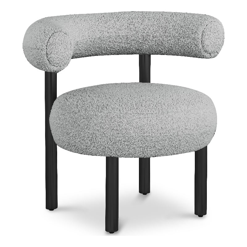 Bowery Hill Contemporary Rich Grey Boucle Fabric Accent Chair