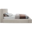 Bowery Hill Contemporary Beige Linen Textured Fabric Full Bed