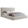Bowery Hill Contemporary Beige Linen Textured Fabric Full Bed