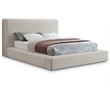 Bowery Hill Contemporary Beige Linen Textured Fabric Full Bed