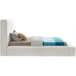 Bowery Hill Contemporary Cream Linen Textured Fabric Twin Bed