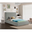 Bowery Hill Contemporary Grey Linen Textured Fabric Twin Bed