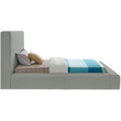 Bowery Hill Contemporary Grey Linen Textured Fabric Twin Bed