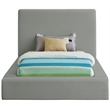 Bowery Hill Contemporary Grey Linen Textured Fabric Twin Bed