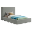 Bowery Hill Contemporary Grey Linen Textured Fabric Twin Bed
