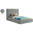 Bowery Hill Contemporary Grey Linen Textured Fabric Twin Bed