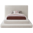 Bowery Hill Contemporary Soft Plush Cream Teddy Fabric Twin Bed