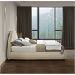 Bowery Hill Contemporary Soft Plush Beige Teddy Fabric Queen Bed