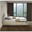 Bowery Hill Contemporary Soft Plush Beige Teddy Fabric Queen Bed